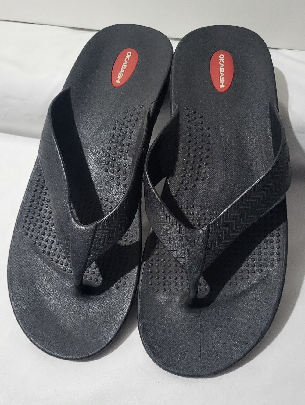 Okabashi Mens Black Flip Flops Sandals Size XXL
